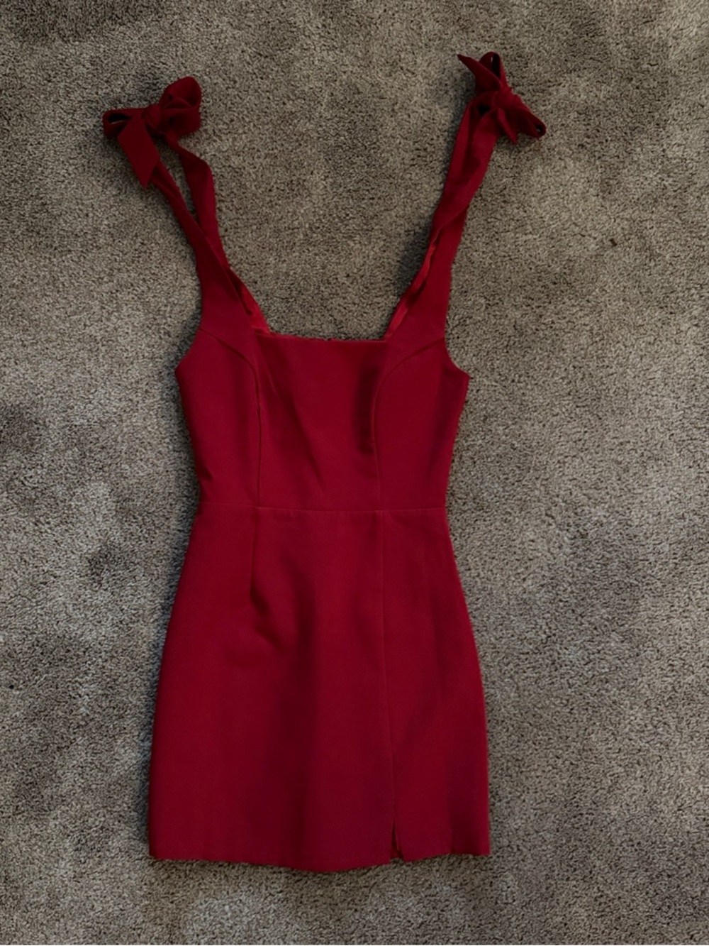 Tie-Shoulder Red Mini Dress